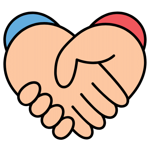 Cartoon icon of handshake